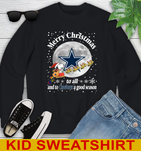 Dallas Cowboys Merry Christmas To All And To Cowboys A Good Season NFL Football Sports Youth Sweatshirt