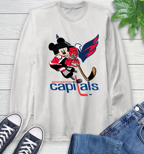 NHL Washington Capitals Mickey Mouse Disney Hockey T Shirt Long Sleeve T-Shirt