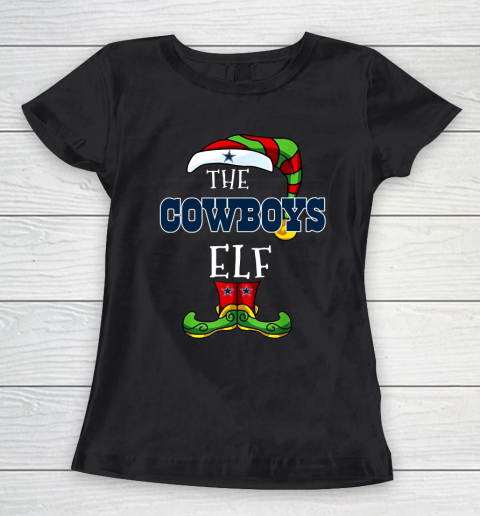 Dallas Cowboys Christmas ELF Funny NFL Women's T-Shirt