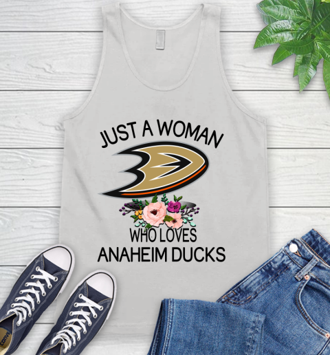 NHL Just A Woman Who Loves Anaheim Ducks Hockey Sports Tank Top