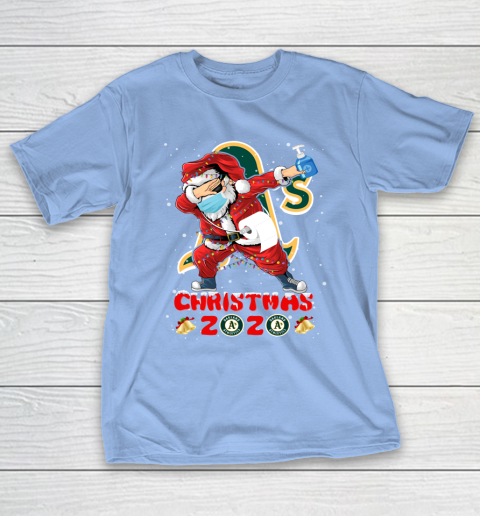 Oakland Athletics Funny Santa Claus Dabbing Christmas 2020 MLB T-Shirt 10
