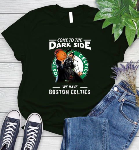 NBA Come To The Dark Side We Have Boston Celtics Star Wars Darth Vader Basketball Women's T-Shirt 6