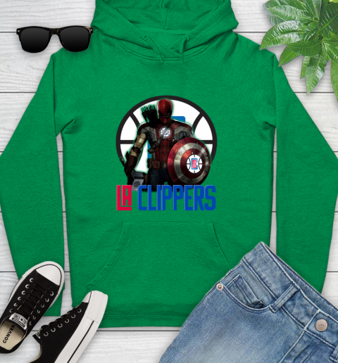 LA Clippers NBA Basketball Captain America Thor Spider Man Hawkeye Avengers Youth Hoodie 7