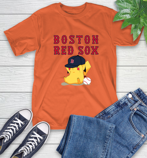 MLB Pikachu Baseball Sports Boston Red Sox T-Shirt 5