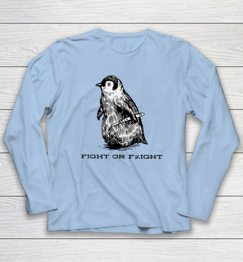 Fight Or Flight Funny Penguin Pun Long Sleeve T-Shirt - Image 6