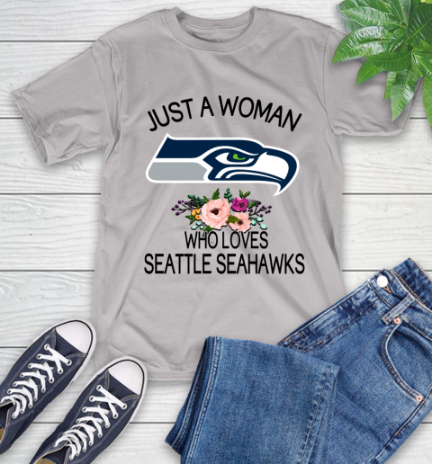 NFL Just A Woman Who Loves Seattle Seahawks Football Sports T-Shirt 12