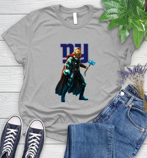 NFL Thor Avengers Endgame Football New York Giants Women's T-Shirt 5
