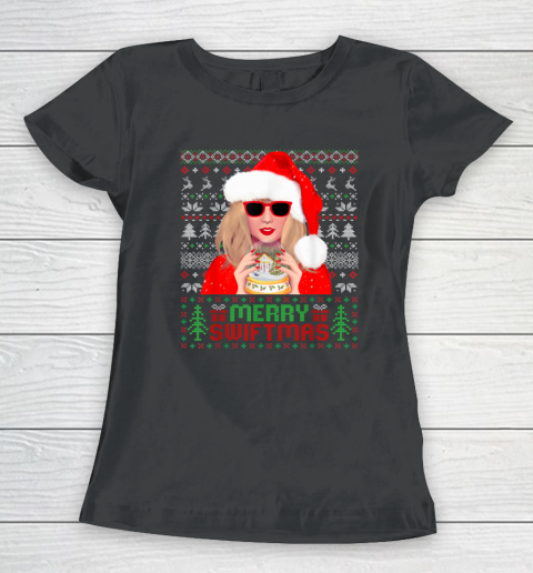 Merry Swiftmas Era Funny Ugly Sweater Christmas Xmas Holiday Women's T-Shirt