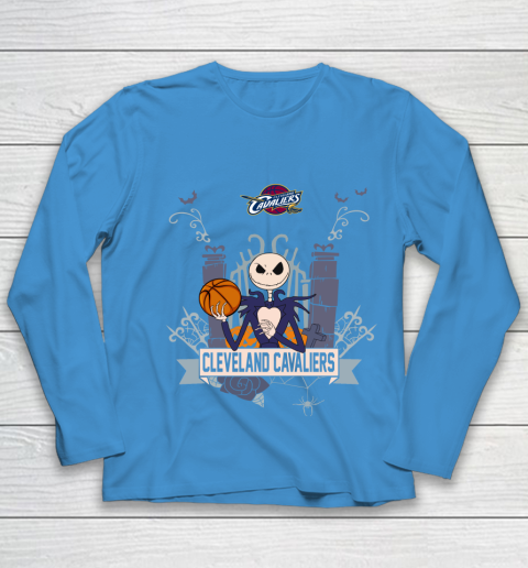 NBA Cleveland Cavaliers Basketball Jack Skellington Halloween Youth Long Sleeve 5