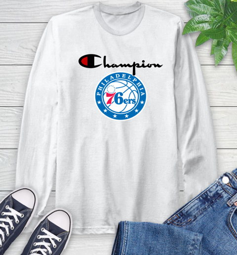 NBA Basketball Philadelphia 76ers Champion Shirt Long Sleeve T-Shirt