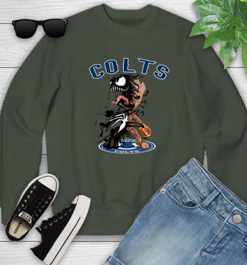 NFL Indianapolis Colts Football Venom Groot Guardians Of The Galaxy Youth Sweatshirt 10