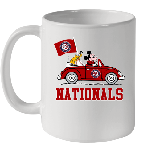 MLB Baseball Washington Nationals Pluto Mickey Driving Disney Shirt Ceramic Mug 11oz