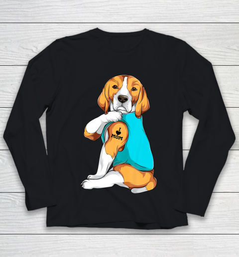 Dog Mom Shirt Beagle I Love Mom Apparel Dog Mom Gifts Womens Youth Long Sleeve