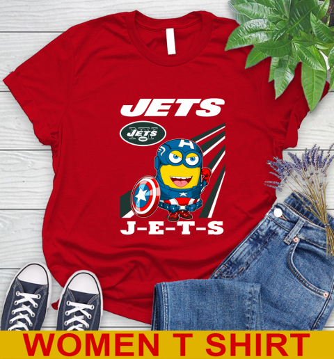NFL Football New York Jets Captain America Marvel Avengers Minion Shirt Women's T-Shirt 11