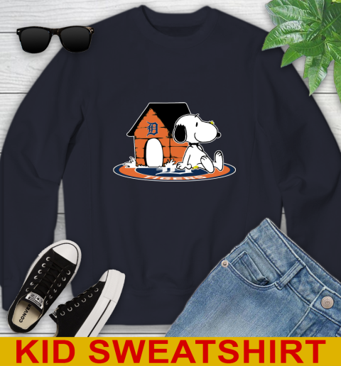 MLB Baseball Detroit Tigers Snoopy The Peanuts Movie Shirt Youth Sweatshirt 3