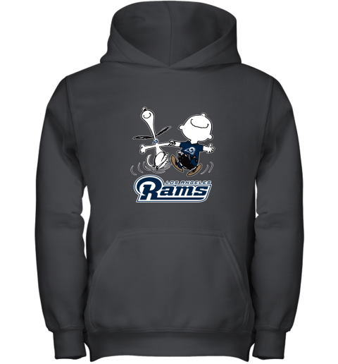 Snoopy And Charlie Brown Happy Los Angeles Rams Fans Youth Hoodie