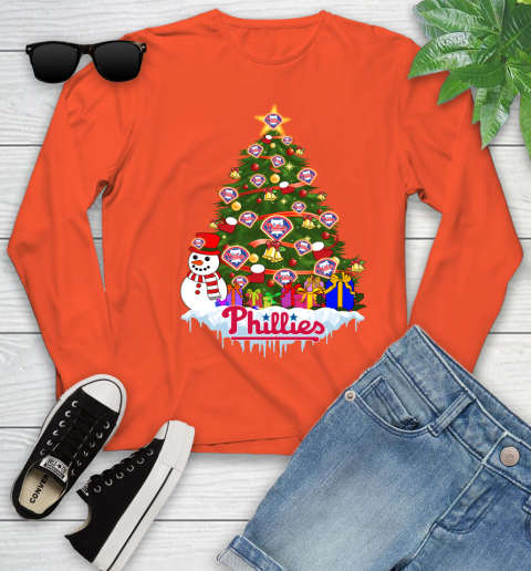 Philadelphia Phillies Merry Christmas MLB Baseball Sports Youth Long Sleeve 4