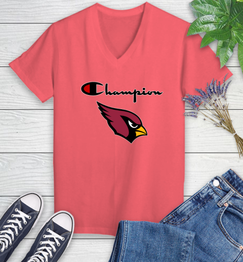 NFL Football Arizona Cardinals Champion Shirt Women's V-Neck T-Shirt 4