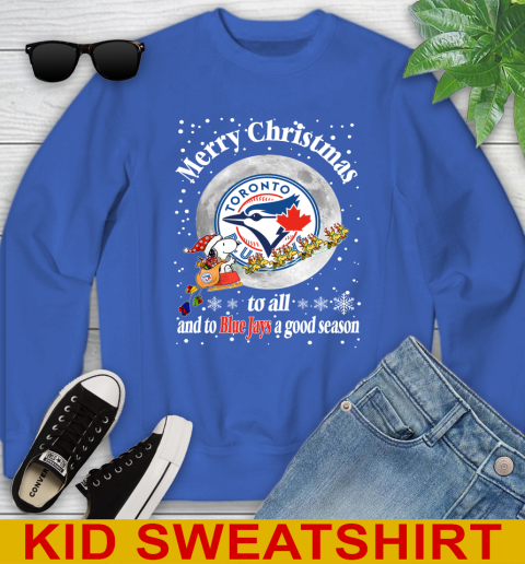 Toronto Blue Jays Merry Christmas To All And To Blue Jays A Good Season MLB Baseball Sports Youth Sweatshirt 6