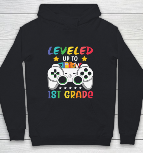 Back To School Shirt Leveled up to 1st grade Youth Hoodie