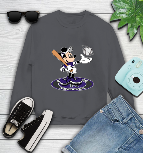 MLB Baseball Colorado Rockies Cheerful Mickey Disney Shirt Sweatshirt 6