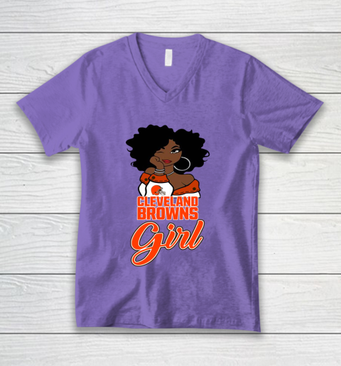 Cleveland Browns Girl NFL V-Neck T-Shirt 9