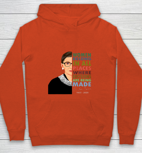 RBG Women Belong In All Places Ruth Bader Ginsburg Youth Hoodie 3
