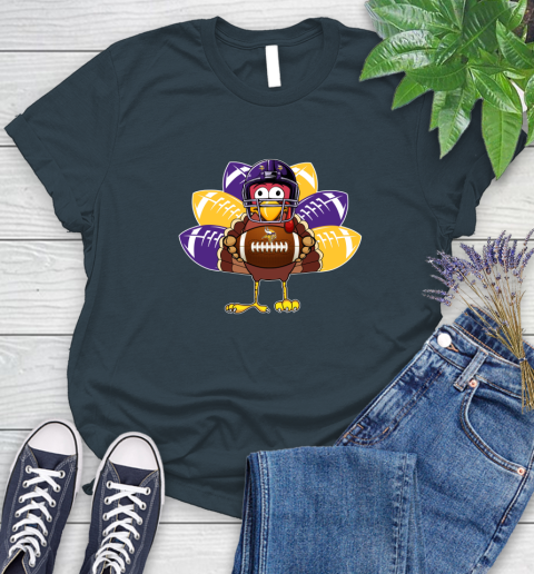 Minnesota Vikings Turkey Thanksgiving Day Women's T-Shirt 8
