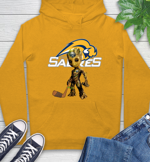 Buffalo Sabres NHL Hockey Groot Marvel Guardians Of The Galaxy Hoodie 3