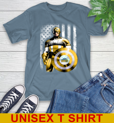 Denver Nuggets NBA Basketball Captain America Marvel Avengers American Flag Shirt T-Shirt 8