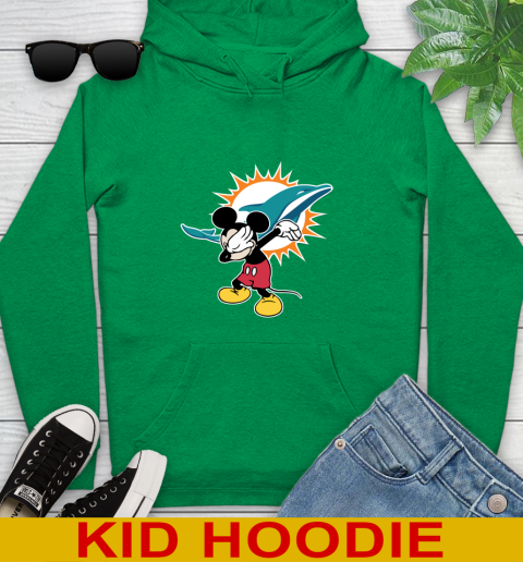Miami Dolphins NFL Football Dabbing Mickey Disney Sports Youth Hoodie 8