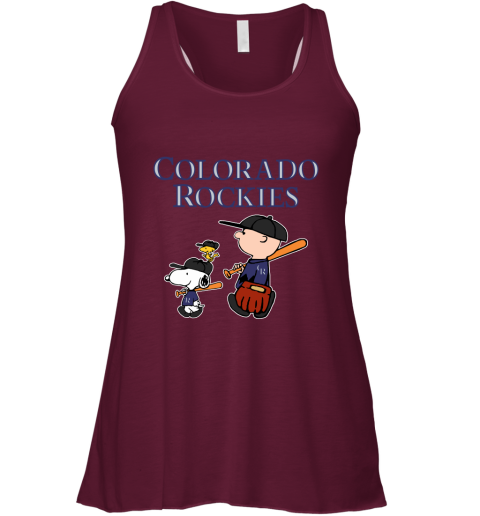 Colorado Rockies Let's Play Baseball Together Snoopy MLB Racerback Tank
