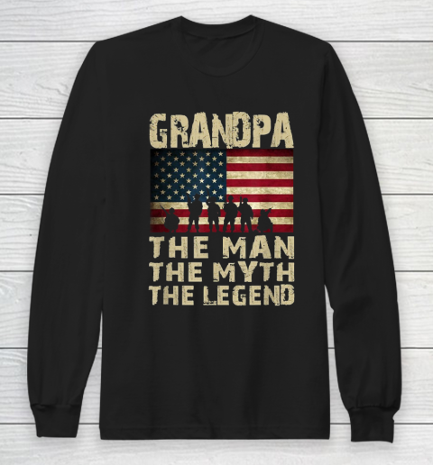 Grandpa Funny Gift Apparel  Father's Day Grandpa The Man Myth Legend Long Sleeve T-Shirt