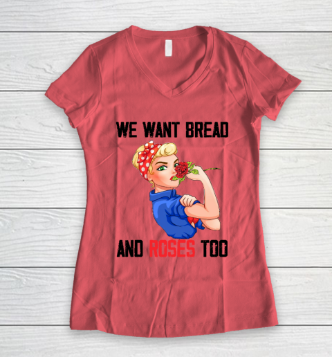 We Want Bread And Roses Too Shirt Women's V-Neck T-Shirt 3