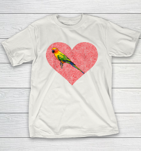 Sun Conure Valentines Day Bird Love Fingerprint Youth T-Shirt