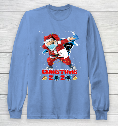 Carolina Panthers Funny Santa Claus Dabbing Christmas 2020 NFL Long Sleeve T-Shirt 8