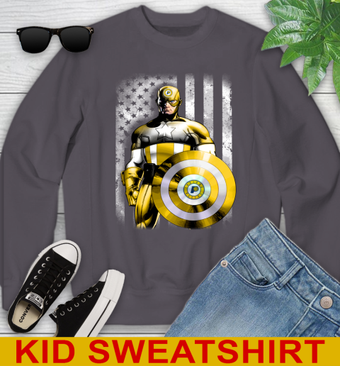 Indiana Pacers NBA Basketball Captain America Marvel Avengers American Flag Shirt Youth Sweatshirt 5