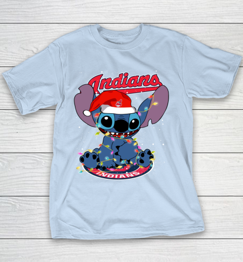 Cleveland Indians MLB noel stitch Baseball Christmas Youth T-Shirt 4