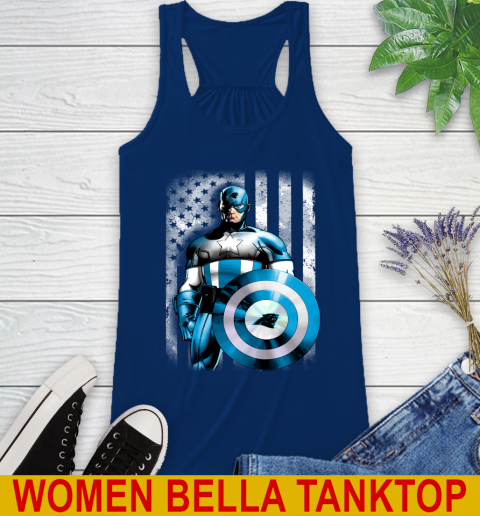 Carolina Panthers NFL Football Captain America Marvel Avengers American Flag Shirt Racerback Tank 7
