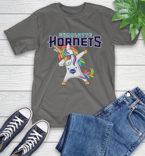 Charlotte Hornets NBA Basketball Funny Unicorn Dabbing Sports T-Shirt 9
