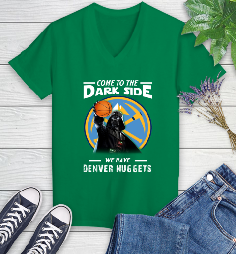 NBA Come To The Dark Side We Have Denver Nuggets Star Wars Darth Vader Basketball Women's V-Neck T-Shirt 5