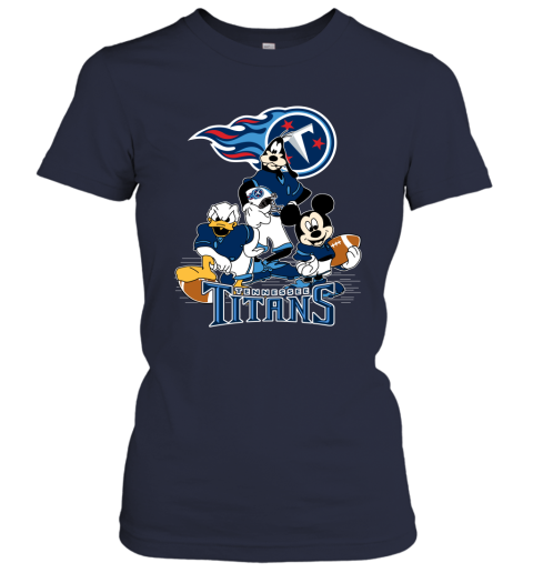 NFL Tennessee Titans Mickey Mouse Donald Duck Goofy Football T Shirt Lz5uWqPEzYQ ladies t shirt 20 95 151514 front navy