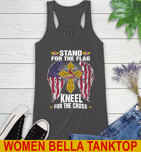 MLB Baseball St.Louis Cardinals Stand For Flag Kneel For The Cross Shirt Racerback Tank 10