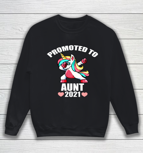 Promoted To Aunt 2021 Unicorn Girl Sweatshirt