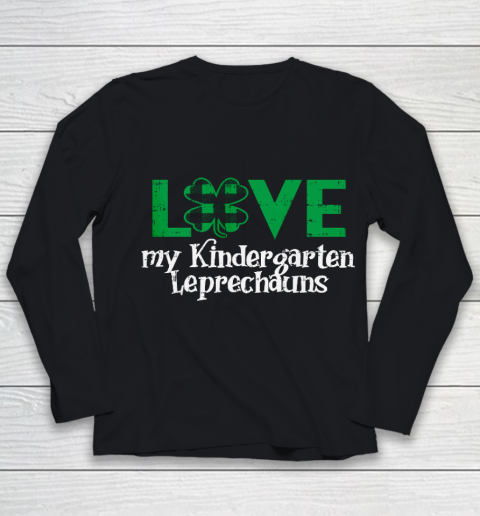 Love My Kindergarten Leprechauns St Patrick Day Teacher Gift Youth Long Sleeve