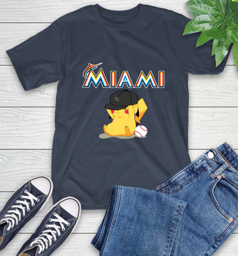 MLB Pikachu Baseball Sports Miami Marlins T-Shirt 4