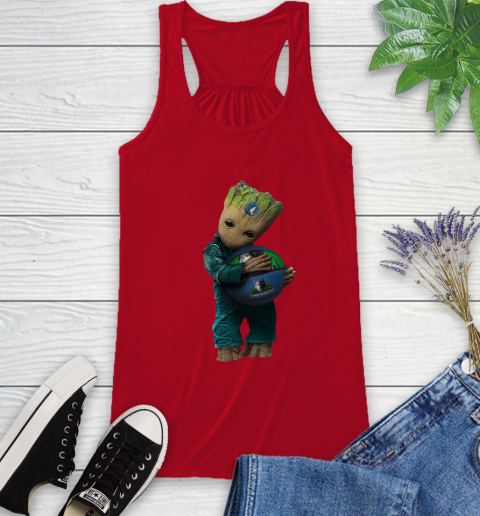 NBA Groot Guardians Of The Galaxy Basketball Sports Minnesota Timberwolves Racerback Tank 6