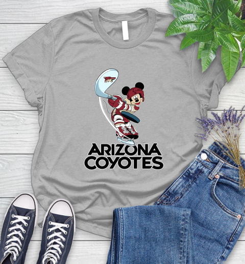 NHL Hockey Arizona Coyotes Cheerful Mickey Mouse Shirt Women's T-Shirt 5