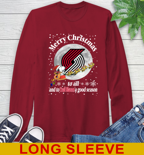 Portland Trail Blazers Merry Christmas To All And To Trail Blazers A Good Season NBA Basketball Sports Long Sleeve T-Shirt 9