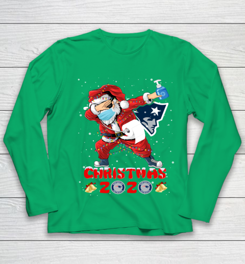 New England Patriots Funny Santa Claus Dabbing Christmas 2020 NFL Youth Long Sleeve 4